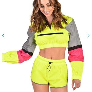 Sold Reflective Energy Shorts Set -Neon Yellow / S